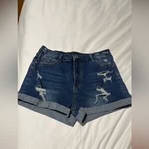 Denim Distressed Women Shorts
